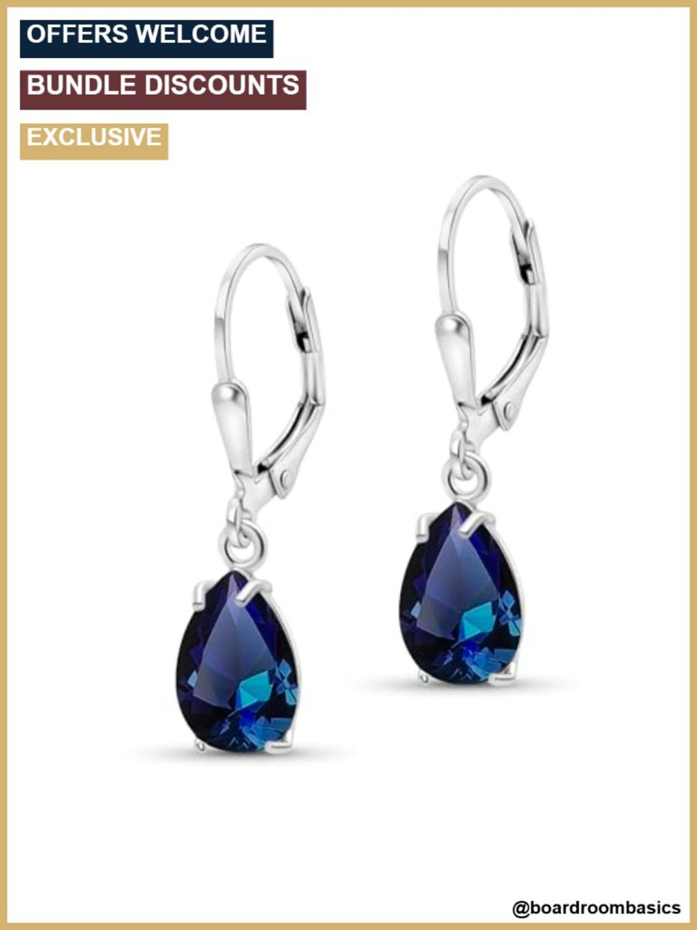 925 Sterling Silver Sapphire Drop Dangle Earrings for Women September Birthstone